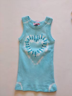 Havengirl ribbed cotton tie dye tank- aqua