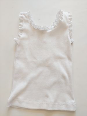 Joyous and Free white ribbed ribbon trim tank-