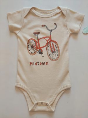 Orange Heat "midtown" bicycle onesie - Natural organic