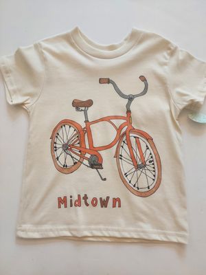 Orange Heat  "Midtown" bicycle Graphic Tee - natural organic