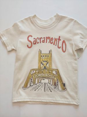 Orange Heat Sacramento bridge "Sactown" Graphic Tee - natural organic