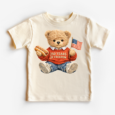 Madi Moosh  boy fourth of July Teddy Bear Shirt- USA