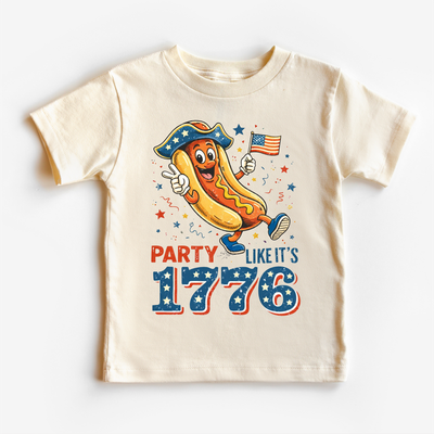 Madi Moosh  party like its 1776 Retro Hotdog Tee- Patriotic