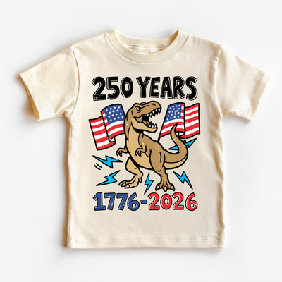 Madi Moosh  Patriotic dinosaur 250 years 1776-2026 Tee- Patriotic
