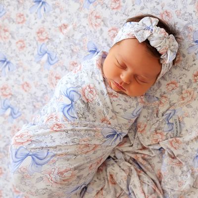 Posh Peanut Roberta swaddle and head wrap set