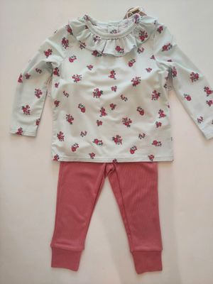 Angel Dear bamboo Alyssa floral long sleeve ruffle top and modal pant
