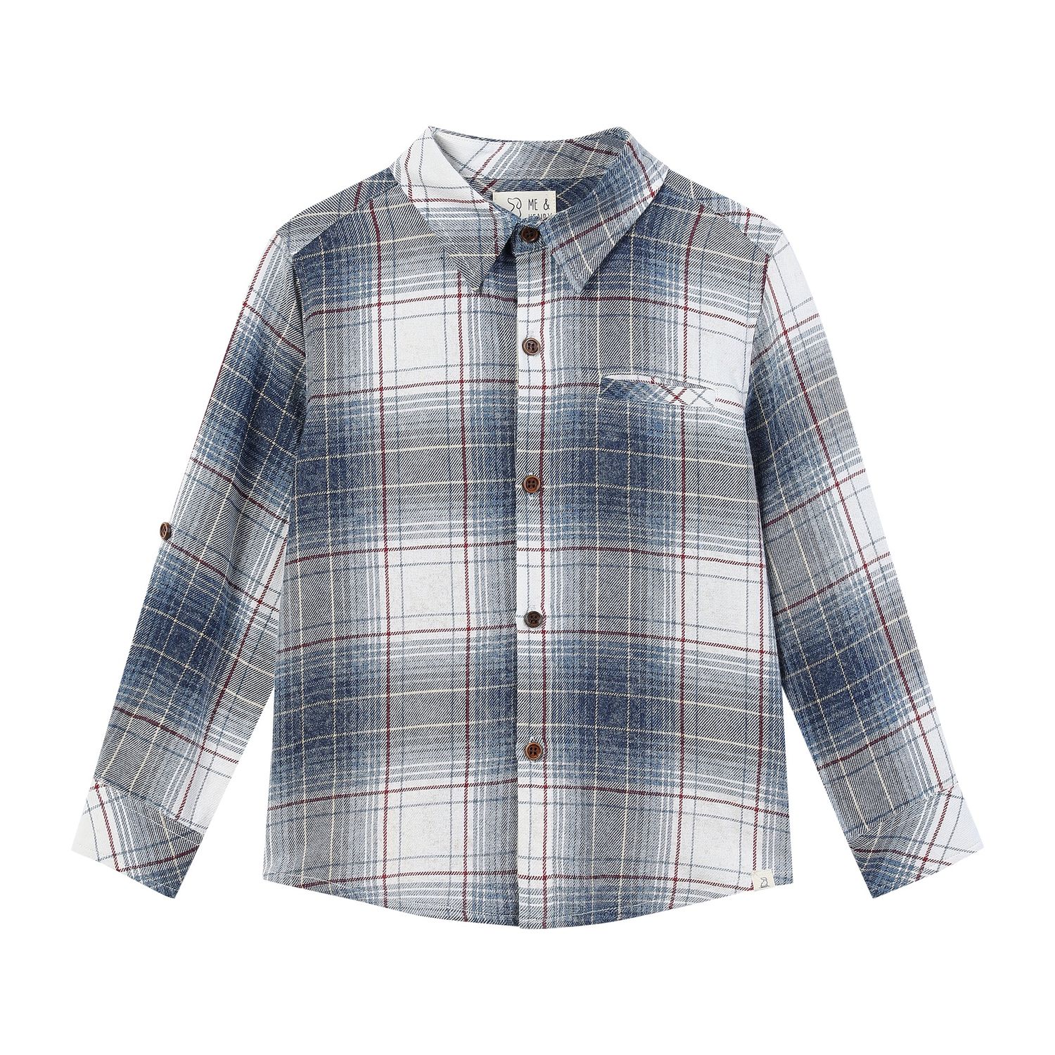 Me &amp; Henry 100% cotton Atwood woven plaid collared shirt
