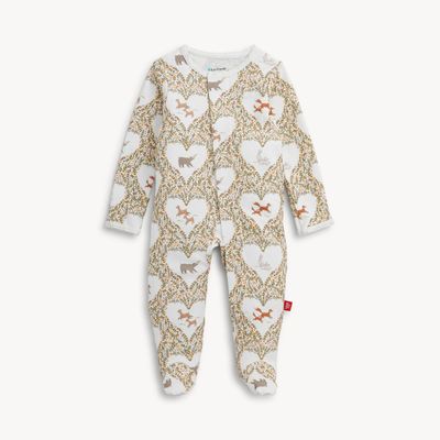 Magnetic Me  "animal hearts" eco friendly organic cotton magnetic footie-