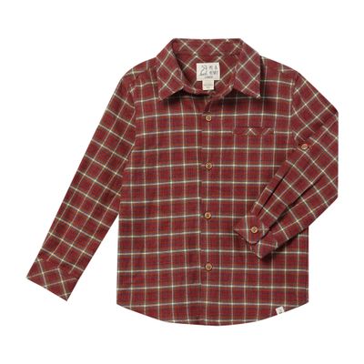 Me &amp; Henry Atwood red/lemon woven shirt.