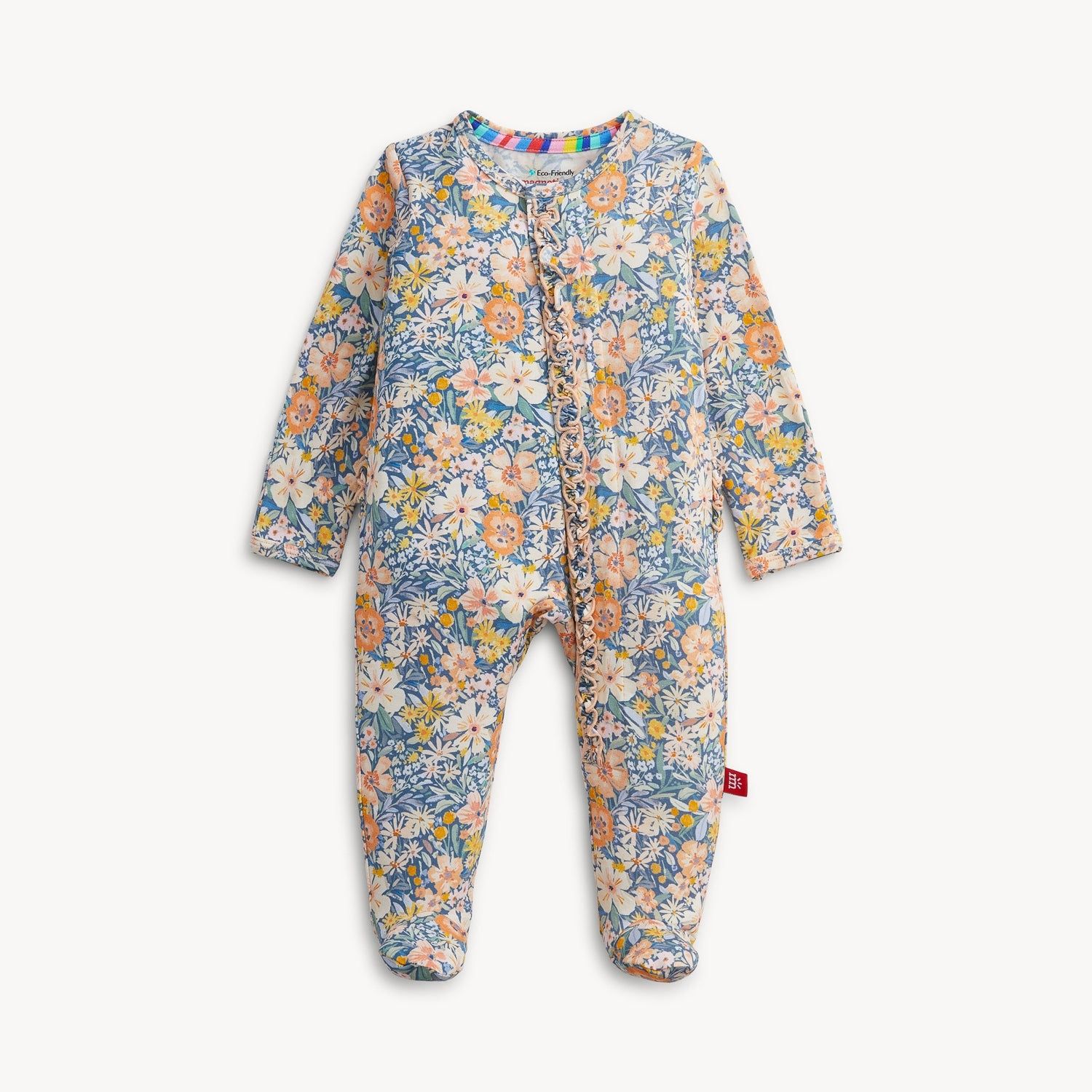Magnetic Me  "flora" ruffle eco friendly modal magnetic footie-