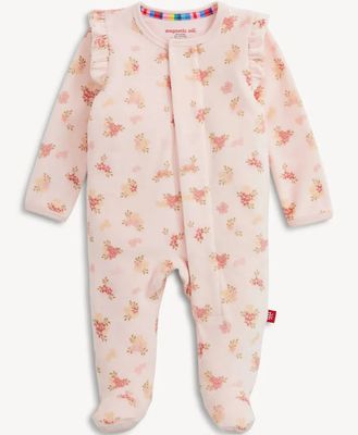 Magnetic Me  "floral" eco friendly velour magnetic footie-