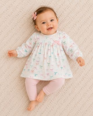 Viverano Organics Bows Baby Dress &amp; Leggings-organic jersey