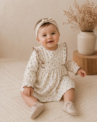 Viverano Organics Ditzy hearts baby Dress &amp; bloomers-organic jersey