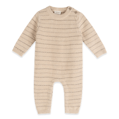 Viverano Organics Aiden textured stripe knit baby jumpsuit- organic cotton
