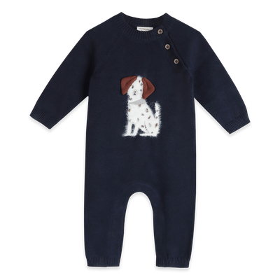 Viverano Organics Spotty Dog knit baby jumpsuit- organic cotton