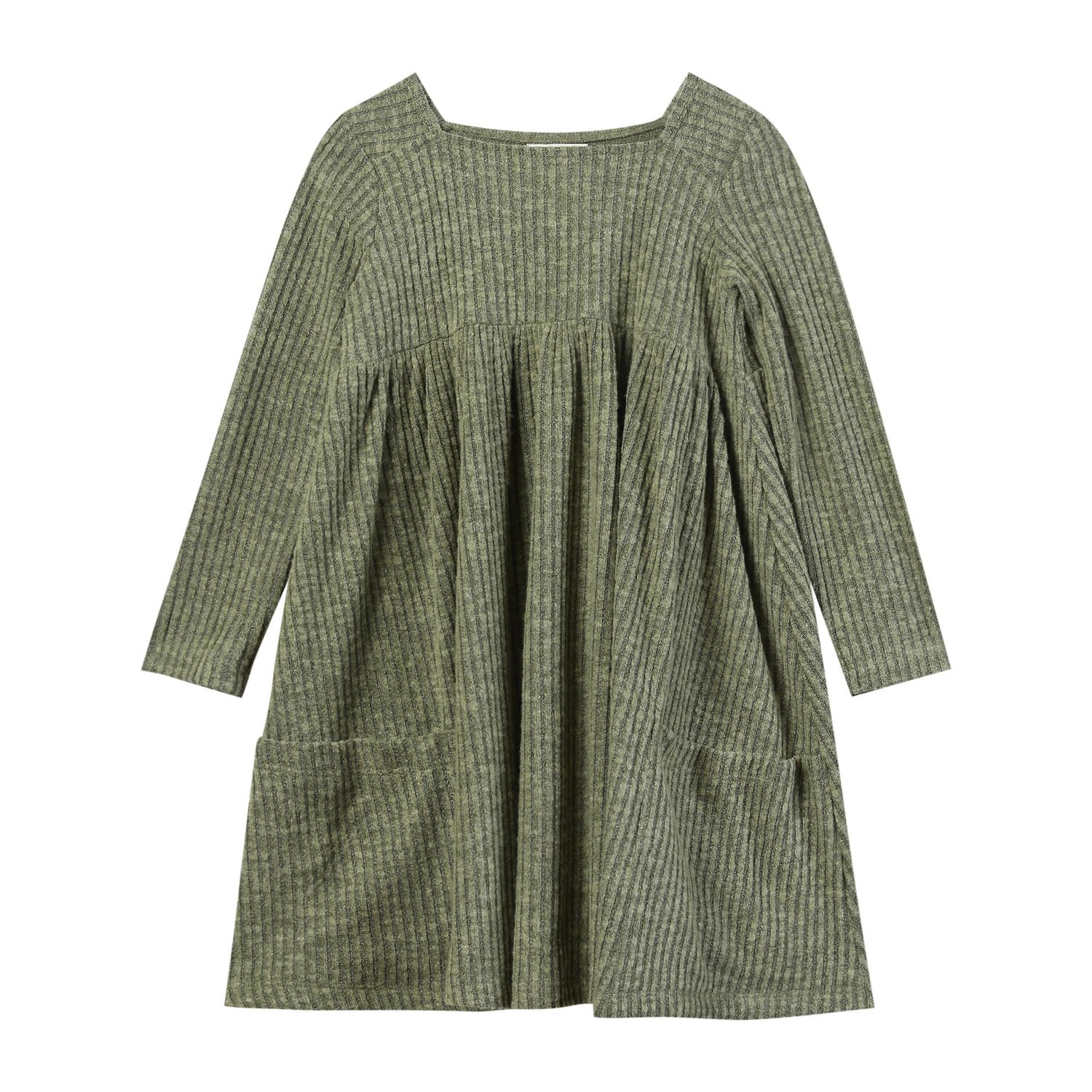 Vignette Rylie dress in Loden green. pocket front