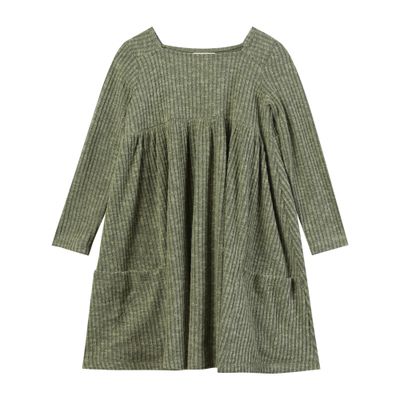 Vignette Rylie dress in Loden green. pocket front