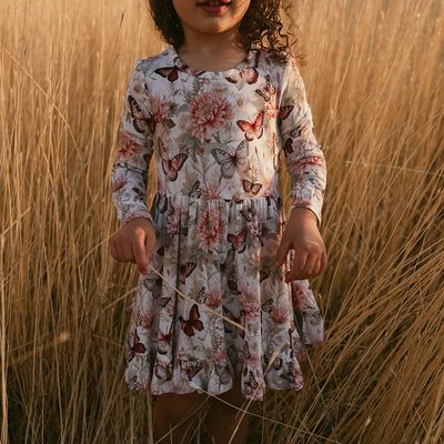 Posh Peanut Leanne ruffle twirl dress- butterflies