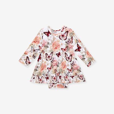 Posh Peanut Leanne bamboo ruffled twirl bodysuit dress