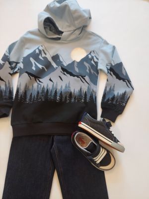 Miles the Label organic cotton hooded blue dusty sweatshirt
