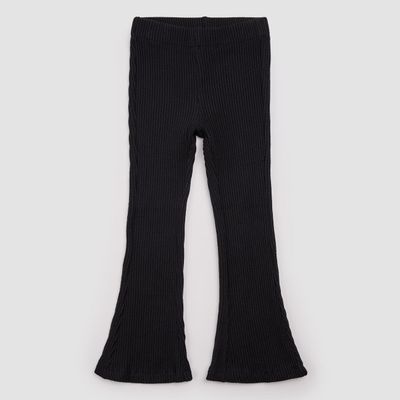 Miles the Label  organic cotton black ribbed flare leggings