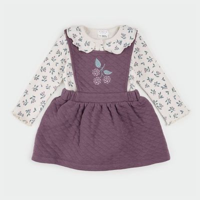 Petit Lem organic cotton 2 pc. set- floral bodysuit/jumper dress set