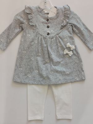 Petit Lem organic cotton 2 pc. jersey dress/leggings set