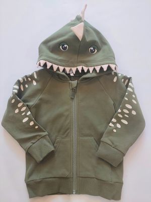 Baby Sprouts cotton hooded sweatshirt- Dino scales