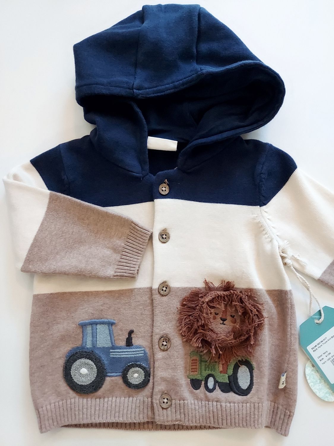 New Fall Viverano organic cotton hooded tractor sweater
