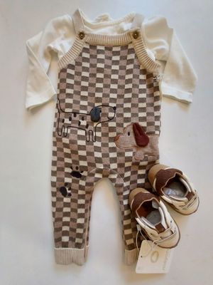 New Fall Viverano puppy organic cotton overall with top