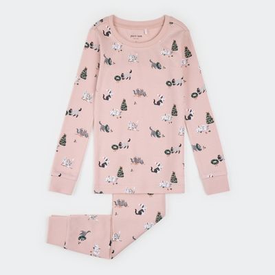 Petit Lem organic cotton 2 pc. kitty cat holiday pajamas