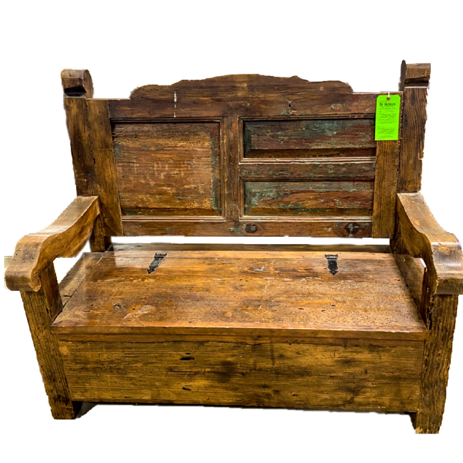 Antique Handmade Wooden Storage Bench