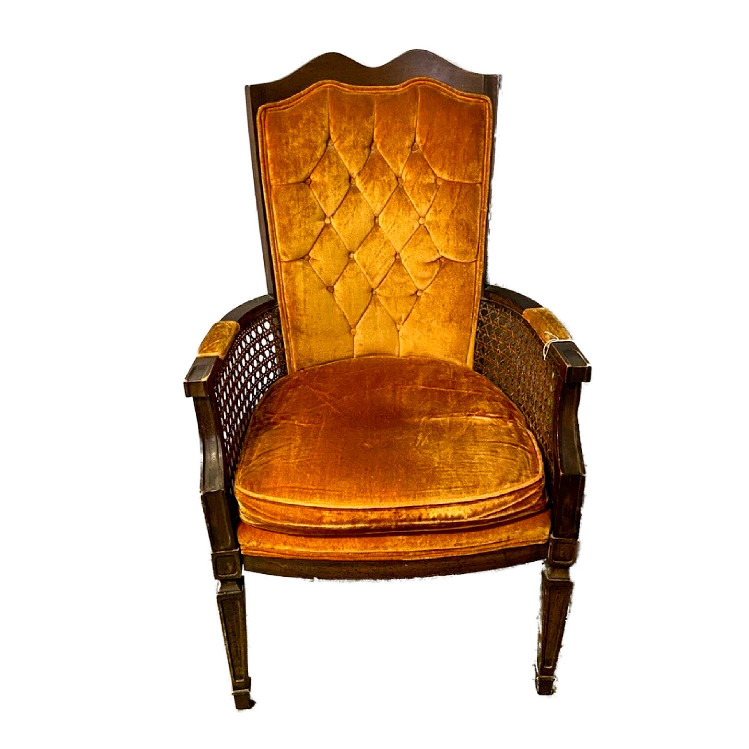 Vintage Orange Velvet Armchair