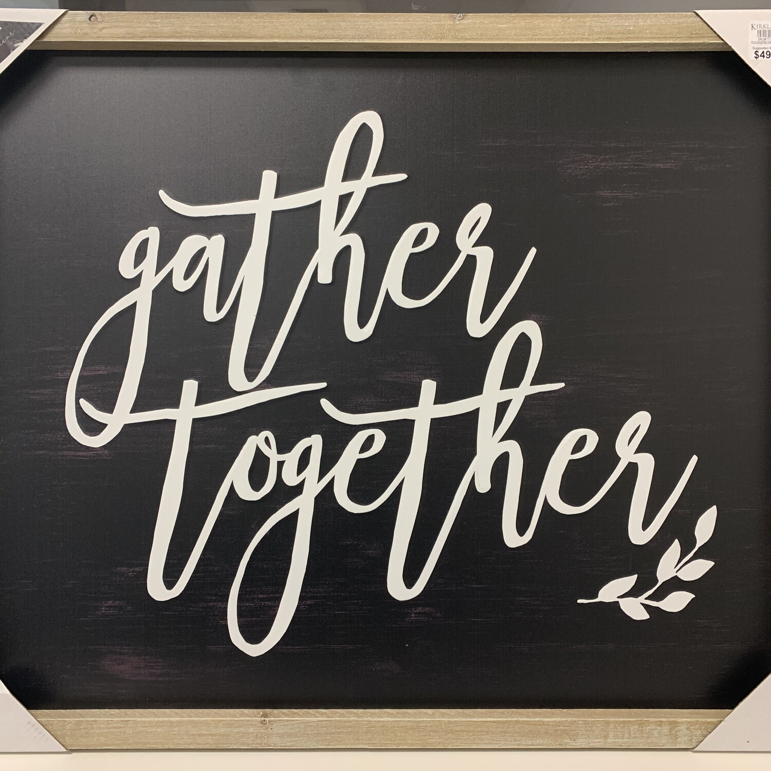 Black Gather Together Framed Metal Wall Plaque