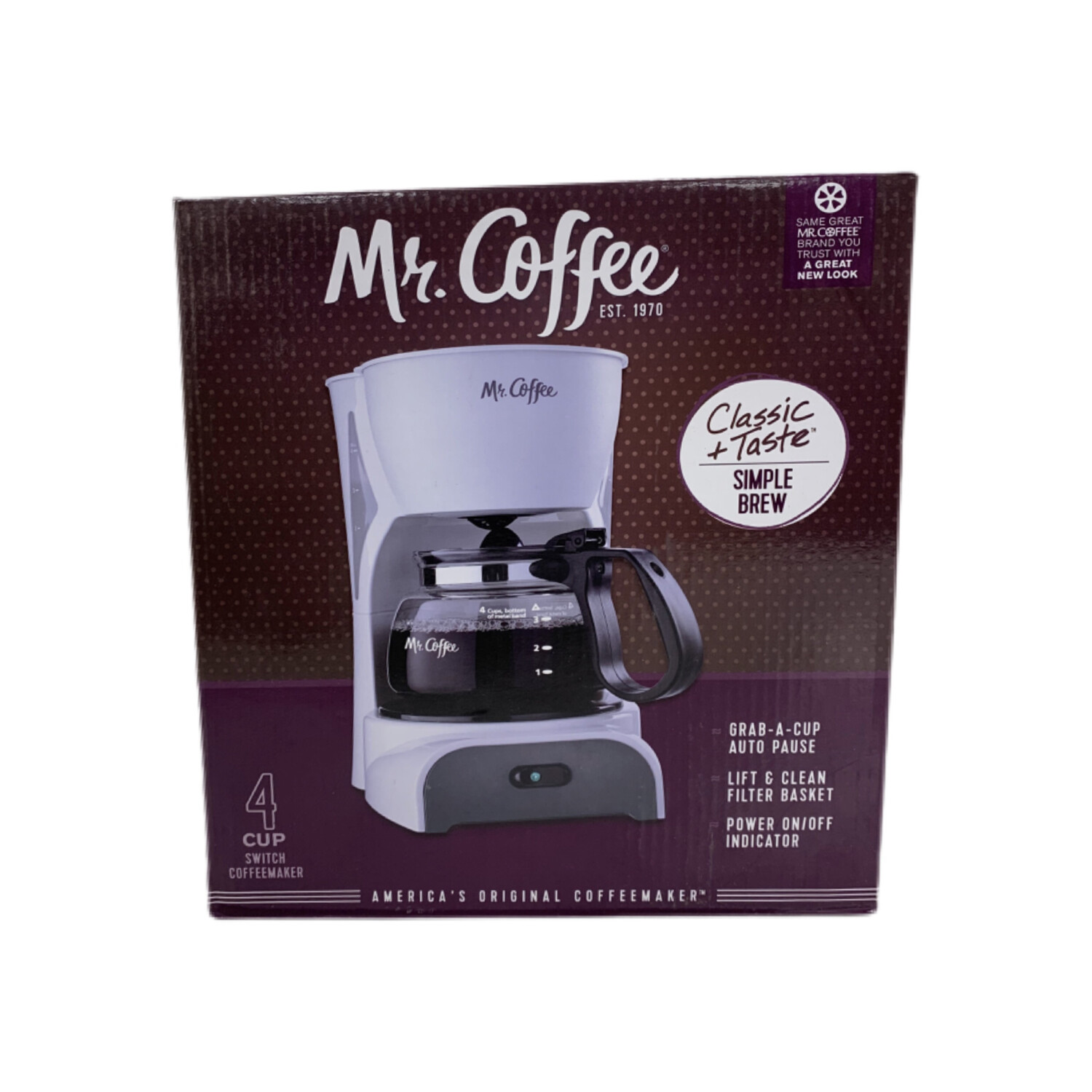 Mr. Coffee 4 Cup Switch Coffee Maker White 