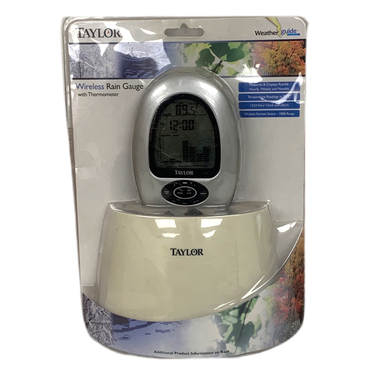 Taylor Wireless Rain Gauge With Thermometer 