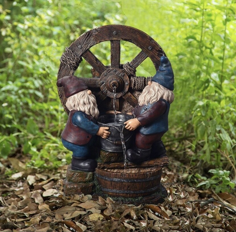 Outdoor Little Gnome Friends Fountain