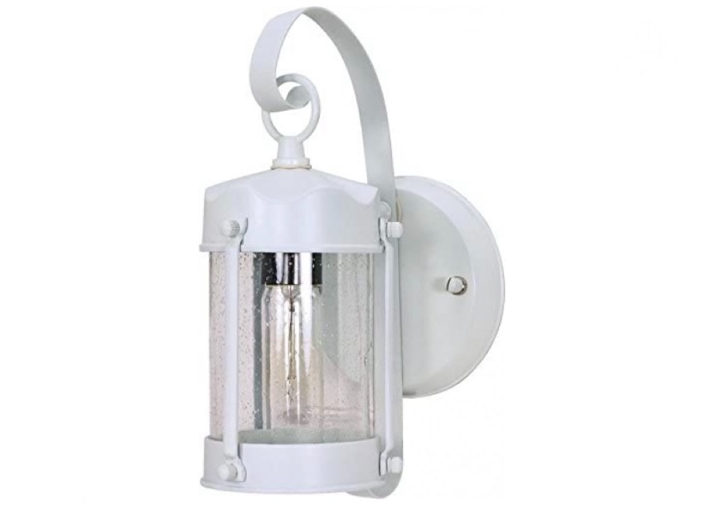 Nuvo Piper Lantern with Clear Seed Glass, White 60-633