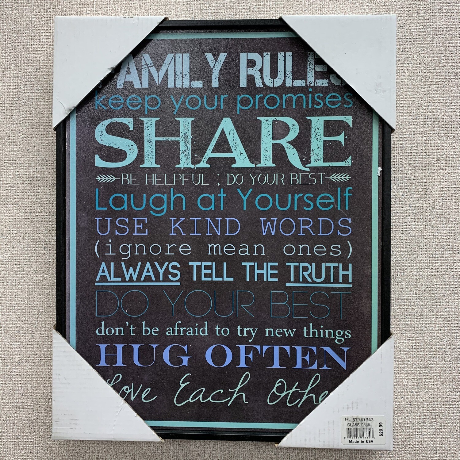 " Family Rules" Wall Plaque 