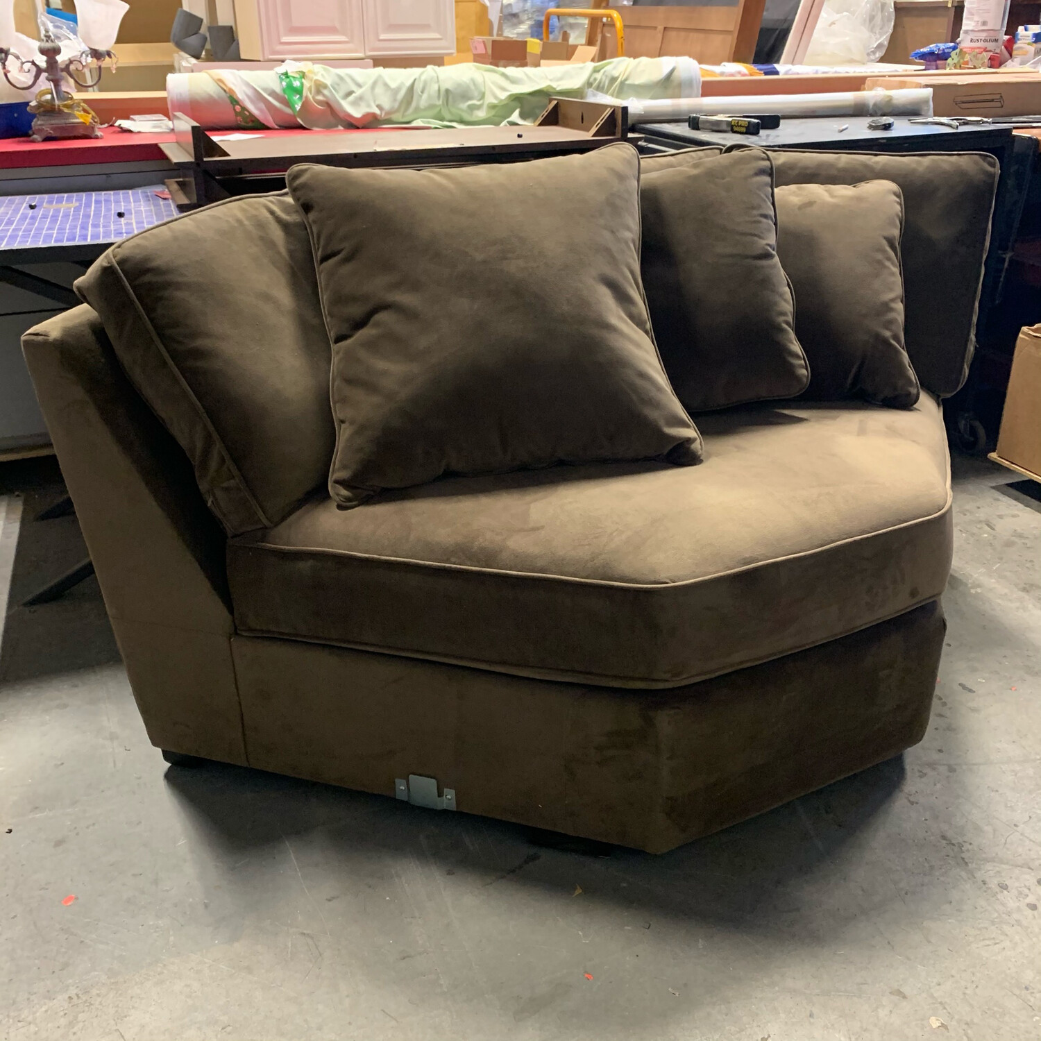 Macy's Wedge Sofa Sectional Piece With Cushions & Throw Pillows