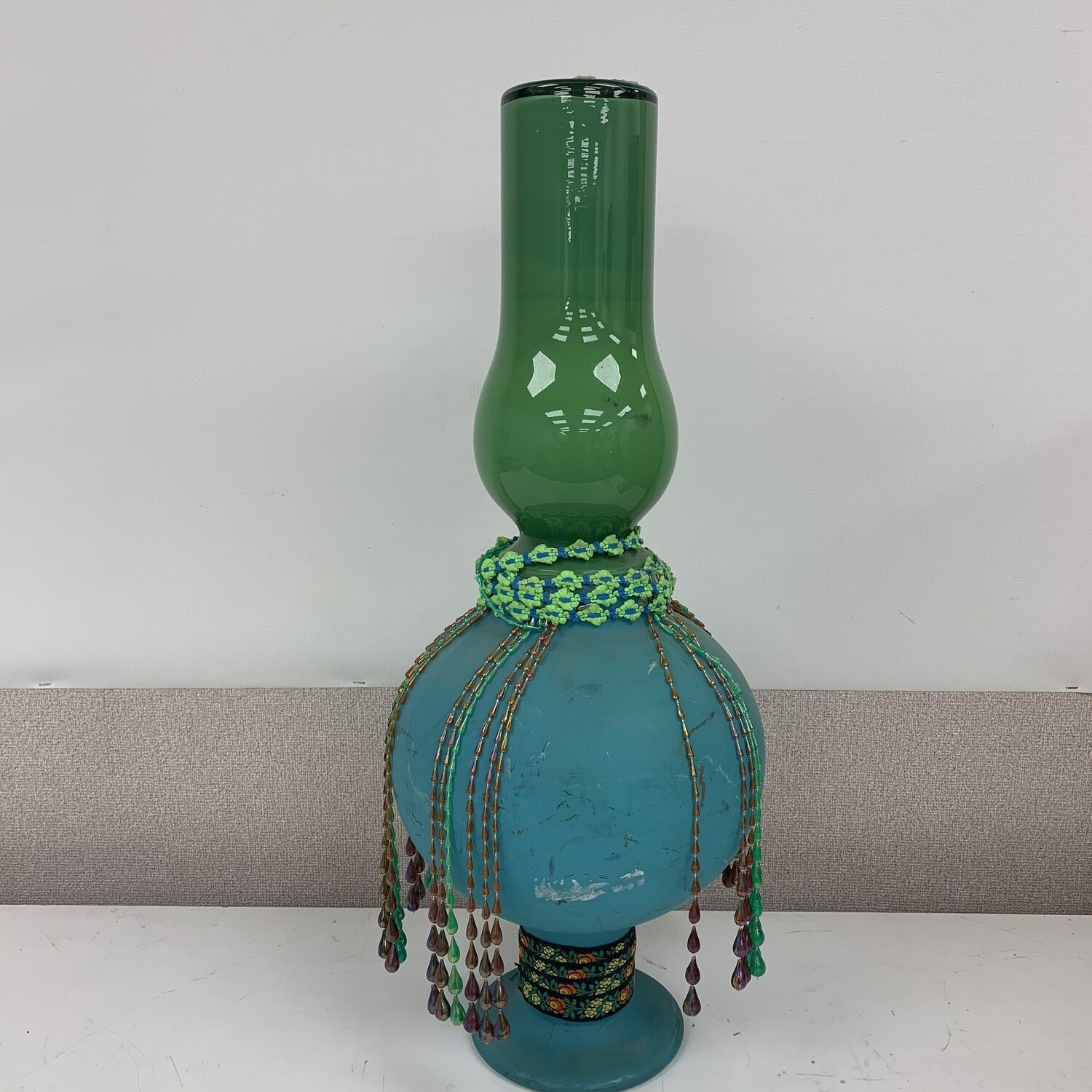 Green & Blue Decorative Vase Piece