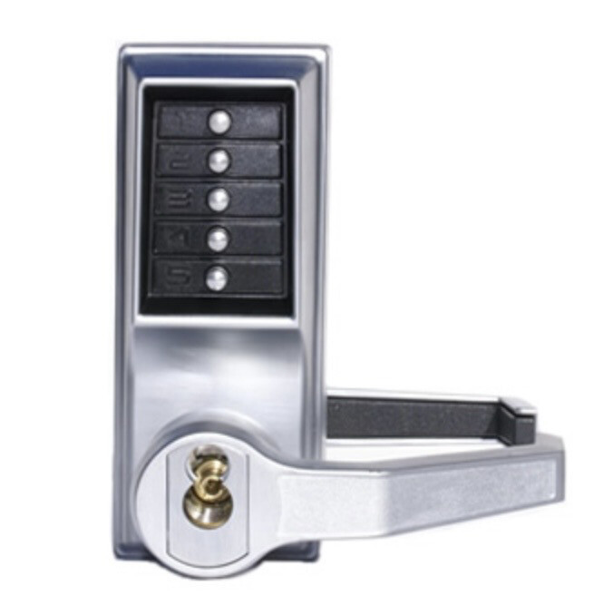 Kaba Simplex Satin Chrome Mechanical Push Button Lockset LR1021S