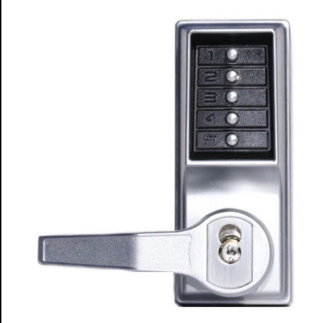 Kaba Simplex Satin Chrome Mechanical Push Button Lockset LL1021B