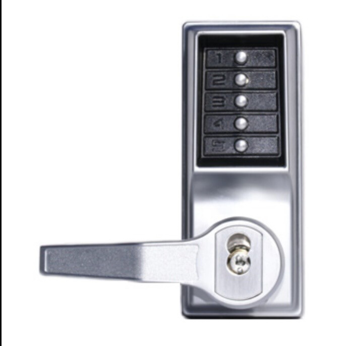 Kaba Simplex Satin Chrome Mechanical Push Button Lockset LL1021C