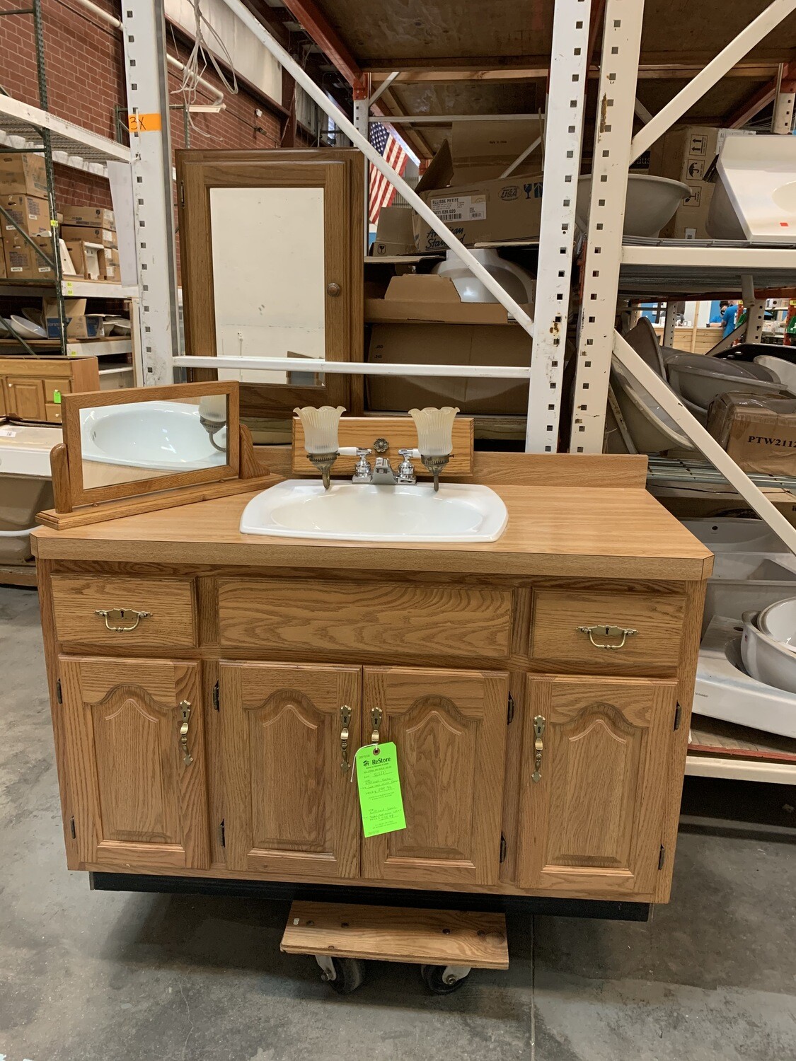 Kraftmaid Vanity + Sink, Faucet, Mirror, and Medicine