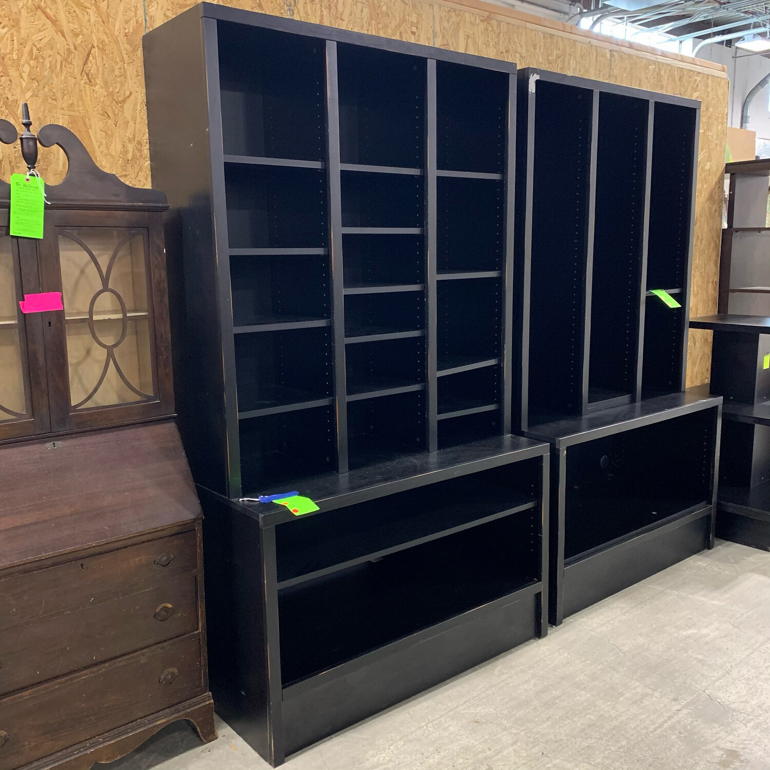 Tall Black Bookcase With Bottom Storage