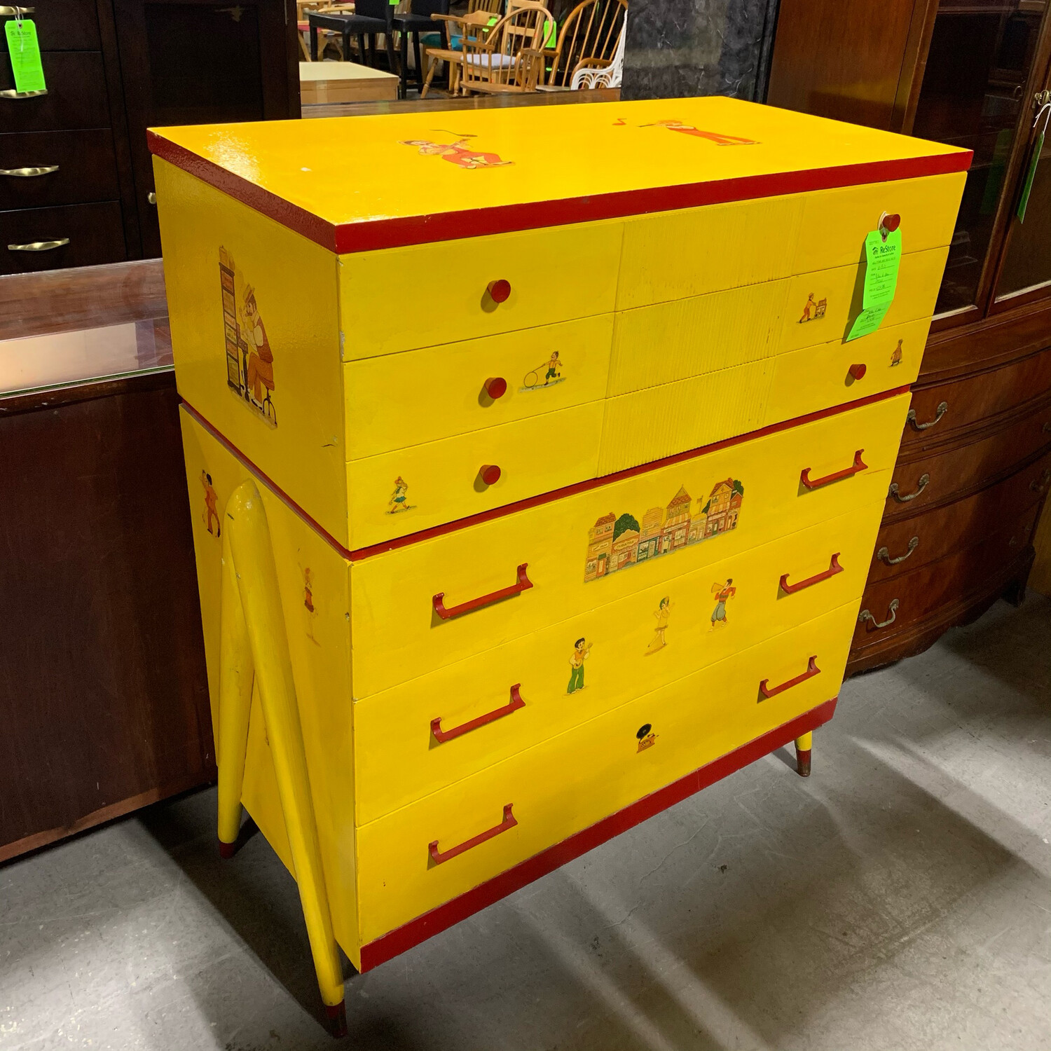 Yellow 6 Drawer Dresser 