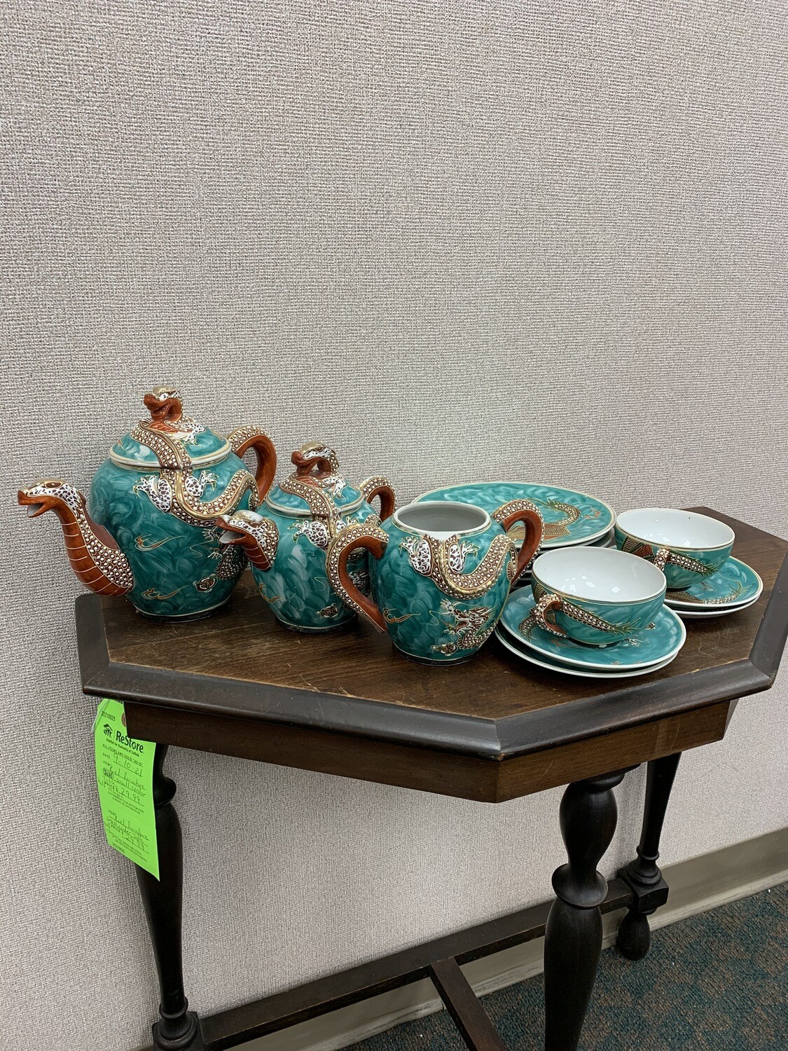 Hand Painted Dragonware 15 Pc Tea Set