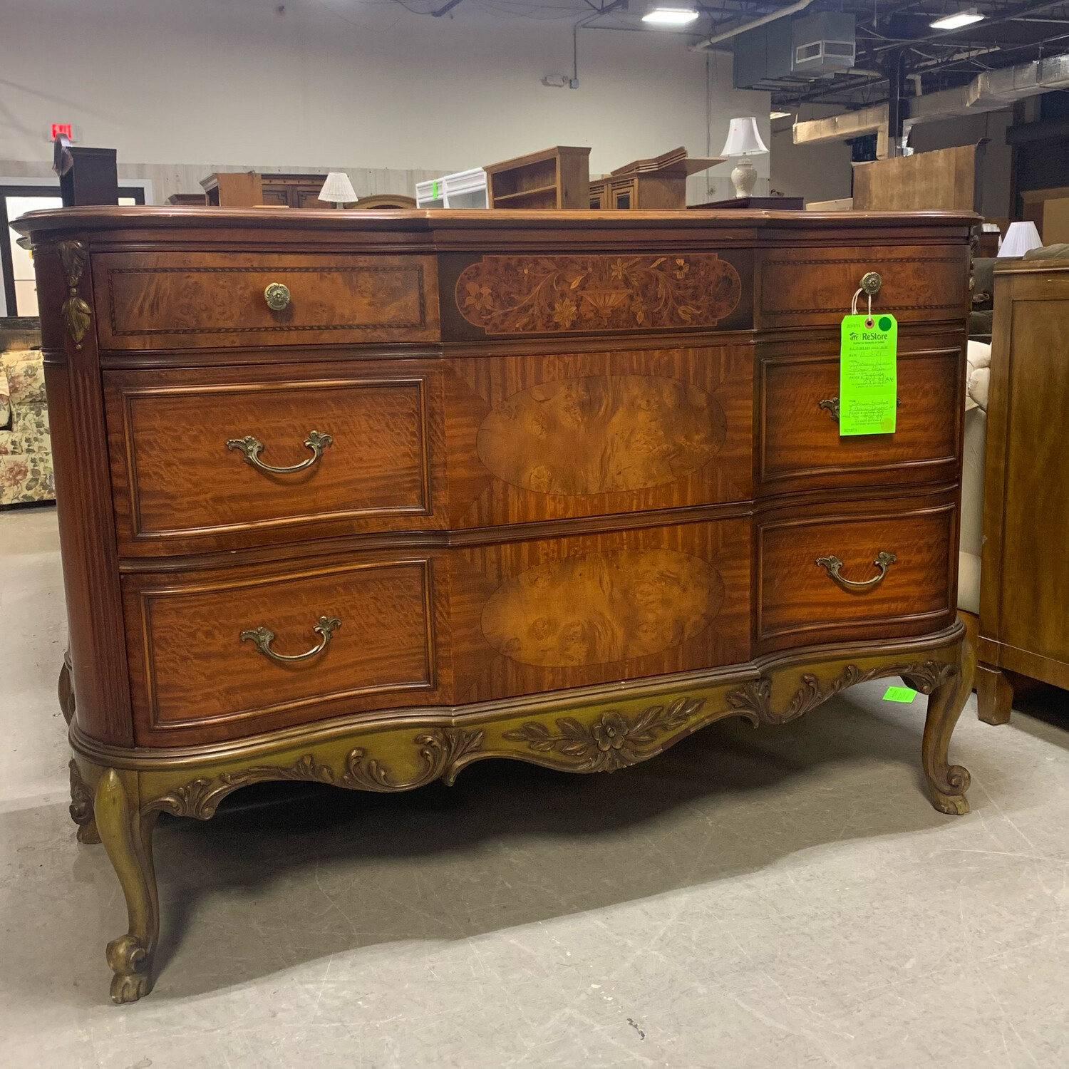 Johnson Furniture 3 Drawer Dresser With Wood Inlay