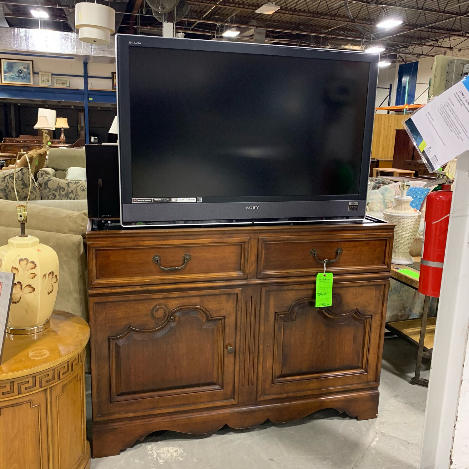 Rising TV Stand Hekman Furniture With TV Included